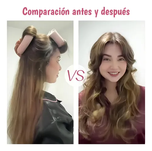 6pzs Curly Ondas En Cabello Rizos Sin Calor Tubo+gorro Satin