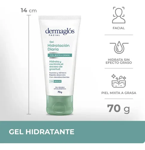 Dermaglos Gel Hidratante Para Pieles Mixtas X 70 Gr