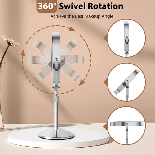 Espejo De Maquillaje Ffowcye 8 Led Con Aumento De 1x/10x