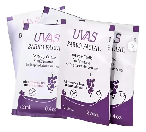 Mascarilla De Barro Facial 12ml X 5 Unidades Uvas Cosméticos Todo Tipo De Piel