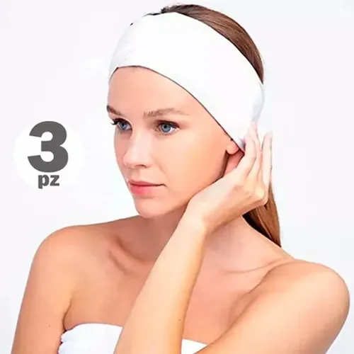 As Kit 3 Vinchas For Maquillaje Y Limpieza Blanco Xz