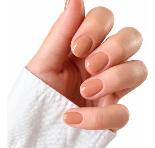 Uñas Press On Cortas Veluna Soft Gel Redondeadas Reutilizables – Nude