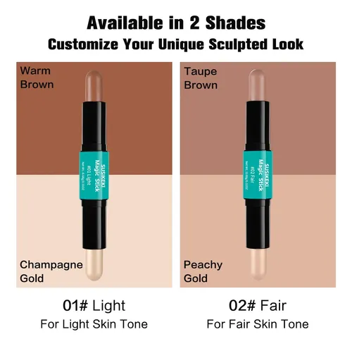 Set De Maquillaje Iluminador De Doble Punta Susikeki Contour
