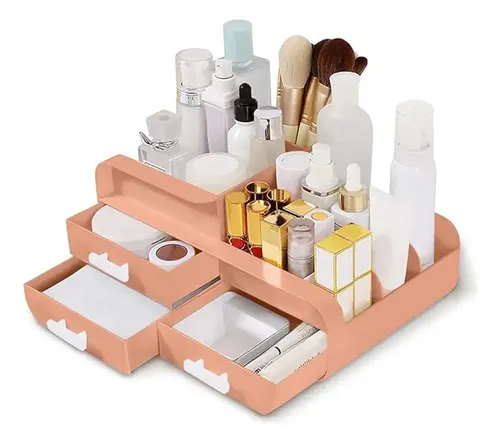 Porta Maquillaje Organizador 3 Cajones Crema Perfumes Joyas