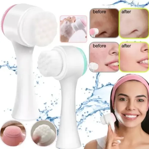 Cepillo Limpiador Facial Doble Cara De Silicona Manual