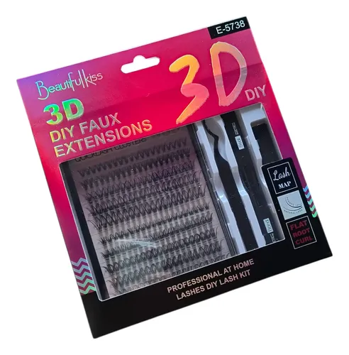 Pestañas Postizas Cluster Beautifull Kiss Kit De Aplicación