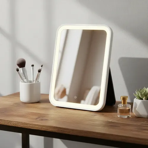 Espejo Led Táctil Recargable 3 Tonos Luz Usb
