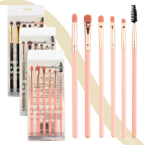 Set X6 Brochas Brush Para Maquillaje Profesional De Ojos