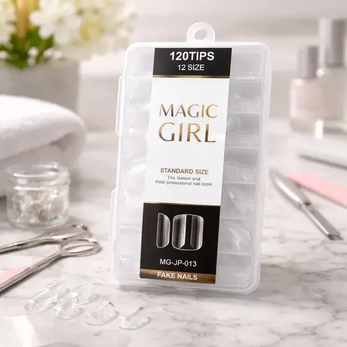Tips Soft Gel Cuadradas Cortas Prelimadas Caja X120.un