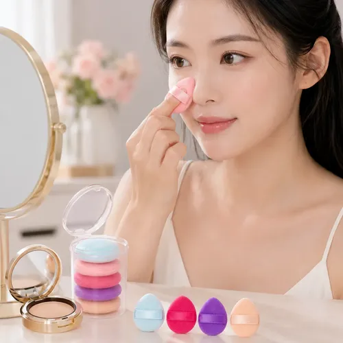 Set X5 Mini Esponja Puff Para Dedo Maquillaje En Polvo