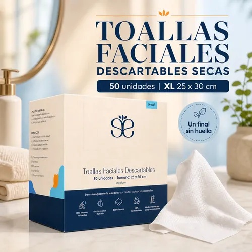 50 Toallitas Desmaquillantes Xl See Good 100% Biodegradables