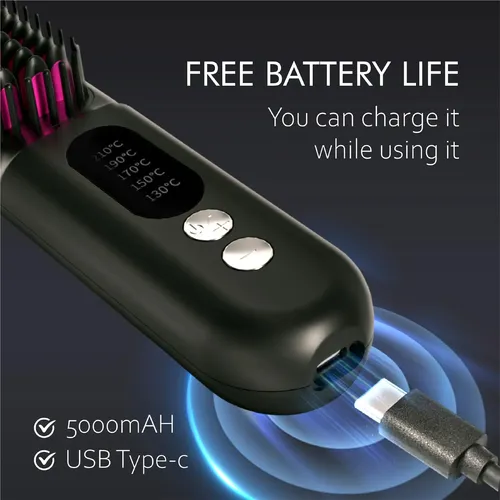 Plancha De Pelo Mindrain Mini Cordless Pro A+ Negra