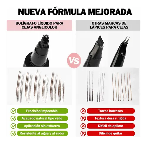 Lápiz De Cejas De Color Con Cepillo Inclinado Y Resistente