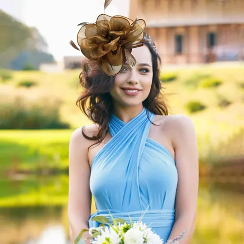 Sombreros Tocados Para Mujer Cintas De Malla Y Plumas En Un