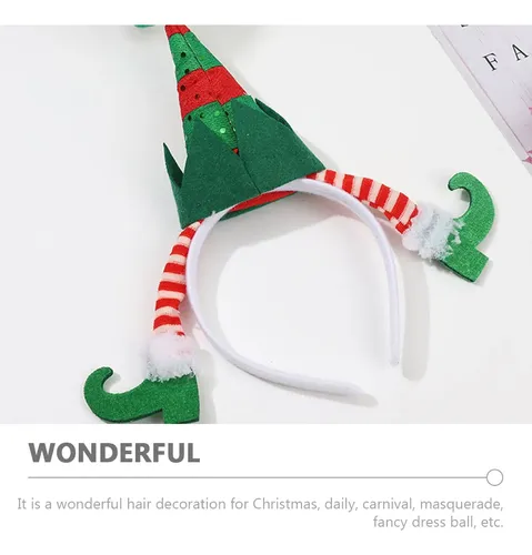 Diadema Peluche Verde Accesorio Pelo Navidad Fiesta