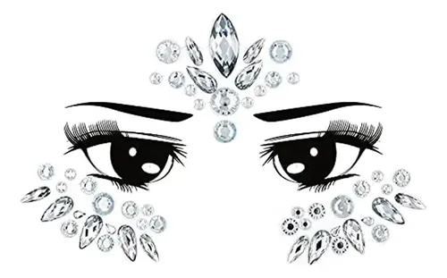 6 Piezas De Gemas Faciales, Purpurina, Joyería Facial For