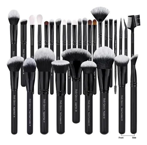 Set De Brochas De Maquillaje Daily Queen 29 Unidades Negro
