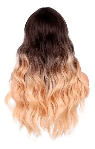 Peluca Larga Símil Natural Orgánica Ondas Lace Front Premium Tamaño De La Base Universal Con Regulador Tono Nyl2370-rl4-24d
