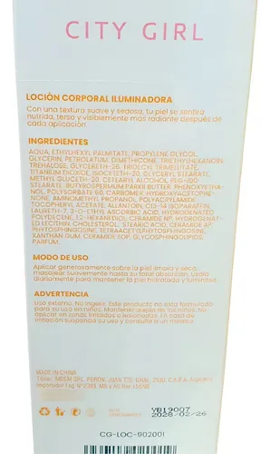 City Girl Loción Corporal Iluminadora Con Vitamina C 300 Ml