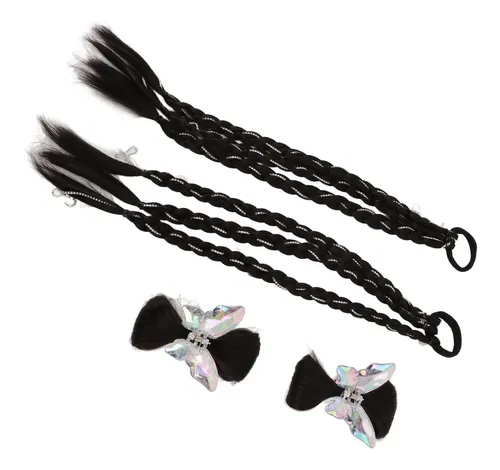 Peluca Trenzada Con Extensión De Cabello Negro