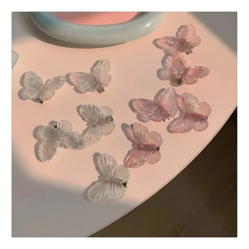 Set De Pinzas De Mariposa Con Glitter Para Mujer Y Niña