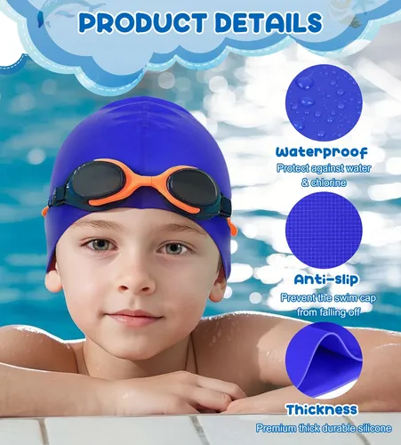 Gorro De Natación Aegend Para Niños, 2 Unidades, De Silicona
