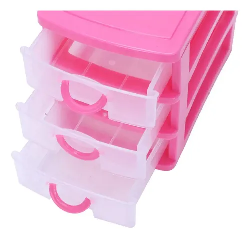 Caja De Almacenamiento De Plástico Translúcido Con 3 Capas,