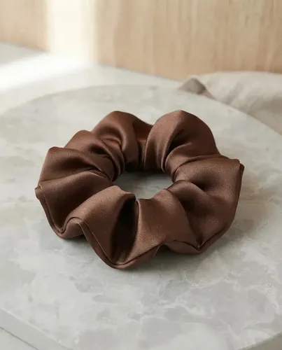 Scrunchie Saten, Colita De Raso Anti Frizz Chocolate