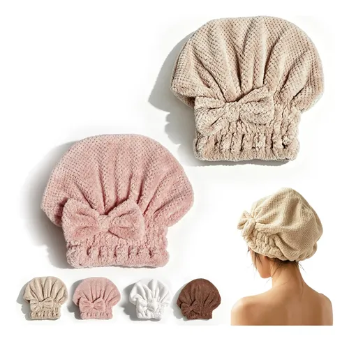 Gorro De Baño Con Lazo Lindo De Terciopelo Coral (caqui)