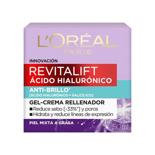 Gel Crema L´oréal Paris Revitalift Ácido Hialurónico X 50 Ml