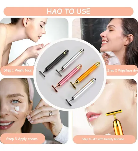 Massajador Facial En T 24k De Amzvezo Plata