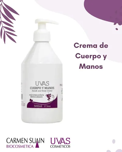 Crema Cuerpo Y Manos 500ml X 5 Unidades Uvas Cosméticos