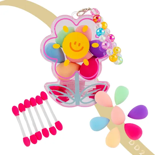 Set De Mini Esponjas Y Pinceles Para Maquillaje Con Estuche