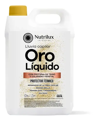 Lluvia Capilar Oro Liquido Protector Termico Sin Frizz 20 Li