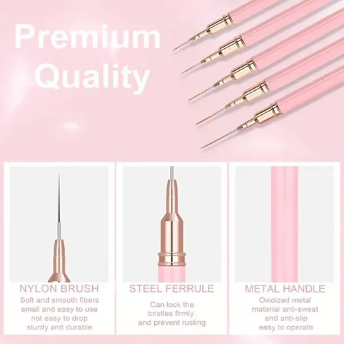Set De 10 Plumas Para Arte De Uñas, Pinceles Finos Y De Prec