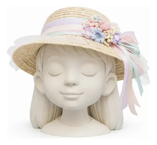 Exhibidor Infantil Cabeza Tamaño Niña 3d  23 Cm