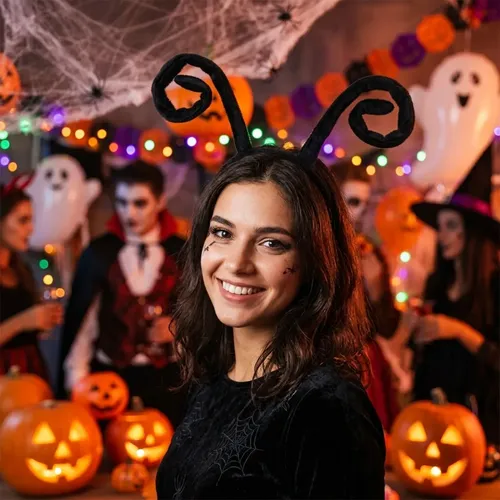 Vincha Antenitas De Hormiga Para Halloween Black-1unid