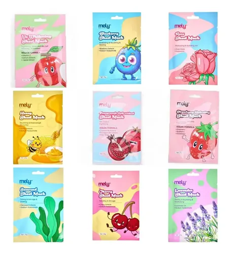 Kit X5 Mascarillas Faciales Hidratantes Nutritivas Skincare