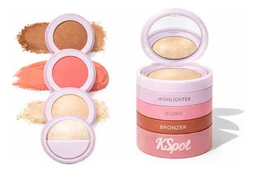 Trío De Maquillaje Facial Kspot 3 En 1: Rubor, Bronceador Y