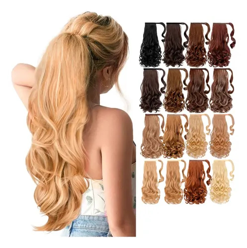 Cola De Caballo Postizo Coleta Aplique Ponytail 50cm C/ondas