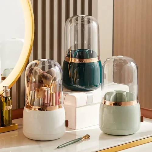 Organizador De Brochas De Maquillaje, Lujo, Verde Claro