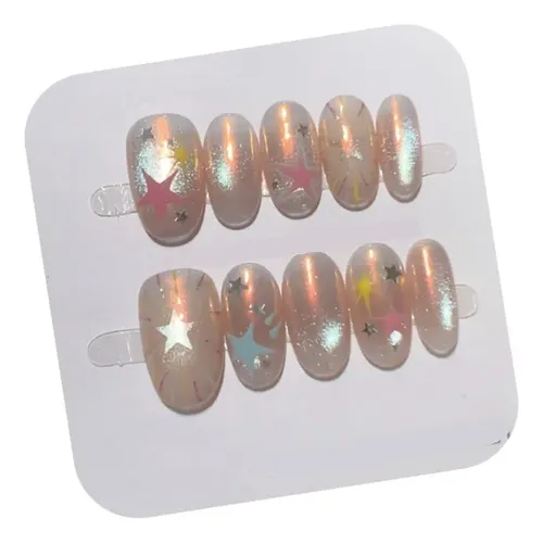 Alta Calidad Parche De Uñas Portátil Pink Aurora Cat Eye