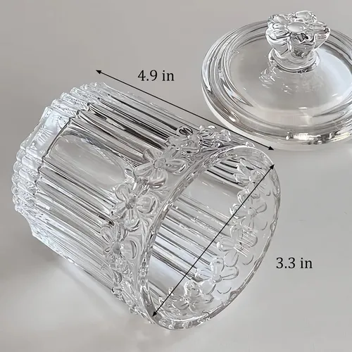 Set 2 Frascos Vidrio Con Tapa Organizador Baño Claro