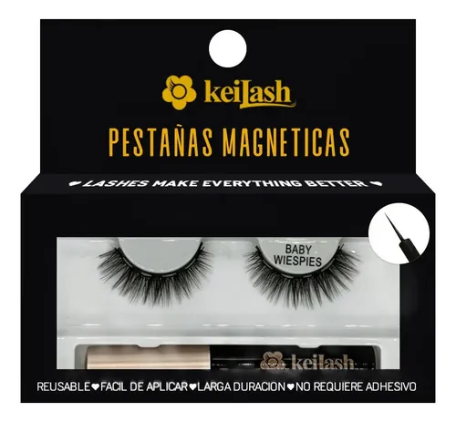 Kit Pestañas Postizas Magnéticas Baby Wispies Keilash + Delineador Negro