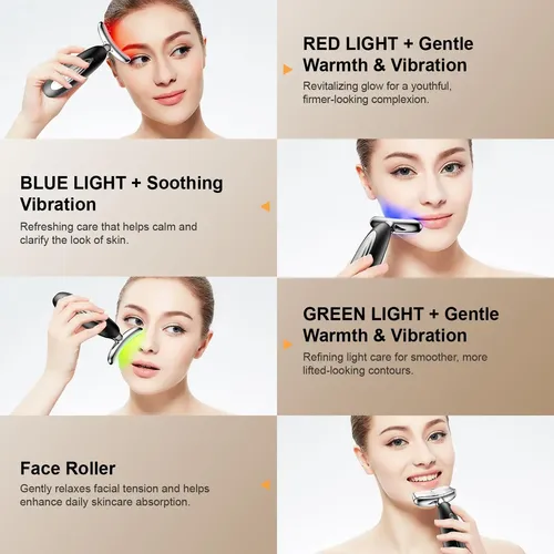 Masajeador Facial Neatlt Con Luz Roja Y Rodillo De Jade 7 En