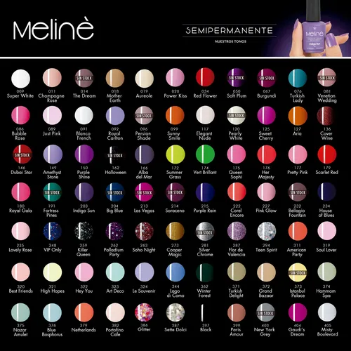 Meline Kit X3 Esmaltes Semipermanente Gel On Off Color Uñas
