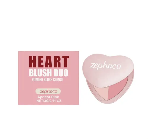 Rubor Bicolor En Forma De Corazón Zephoco (rosa Albaricoque) Apricot Pink