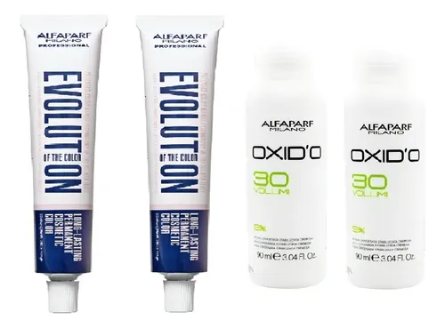 Kit 2 Tinturas Alfaparf Vegan + 2 Oxidantes 90 Ml. Tono