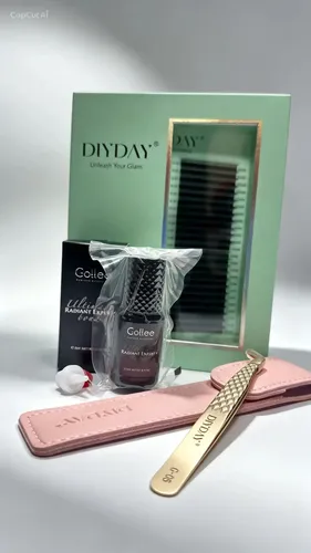 Kit Extensiones De Pestañas+adhesivo Pegamento+pinza Diyday