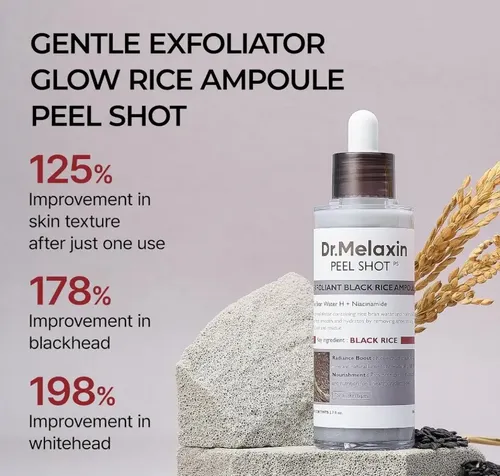 Ampolla Exfoliante Arroz Negro Renovadora Dr. Melaxin 80 Ml